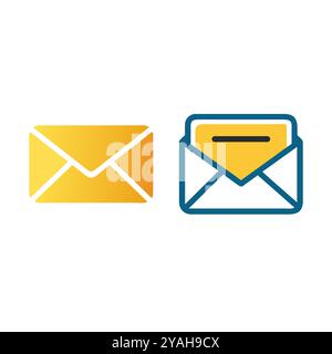 Satz von E-Mail-Symbolen Stock Vektor