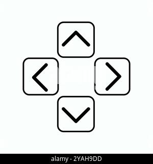 Chevron-Symbol legt Vektorgrafik-Bild nach oben, unten, links und rechts fest. Stock Vektor