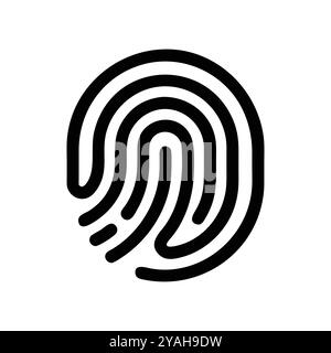 Fingerabdruck-Symbol-Vektorgrafik für Sicherheit und Identität. Stock Vektor