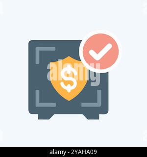 Sicherer Symbolvektorgrafik-Bildsatz. Stock Vektor