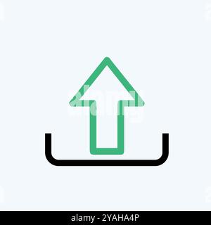 Grünes Download-Symbol, Das Die Digitale Dateiübertragung Symbolisiert. Stock Vektor