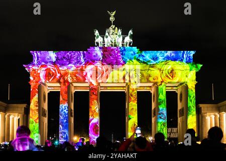 20. Berliner Lichterfest 2024, Berlin, Brandenburger Tor, Deutschland Stockfoto