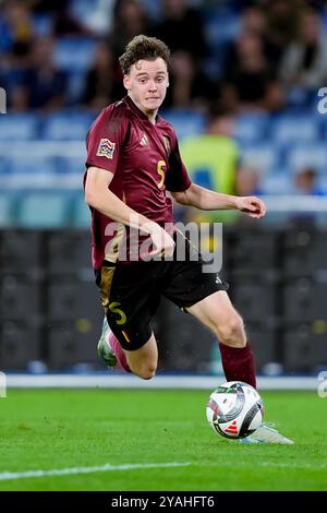 Maxim de Cuyper aus Belgien während der UEFA Nations League 2024/25 League Ein Spiel der Gruppe A2 zwischen Italien und Belgien im Stadio Olimpico am 10. Oktober 2024 in Rom. Stockfoto