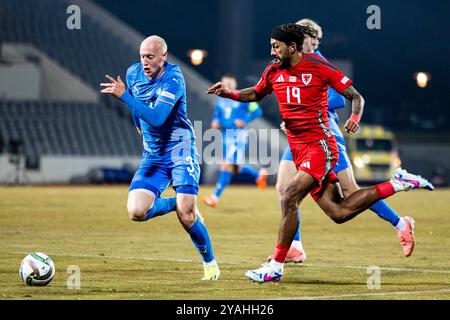 Sorba Thomas von Wales in Aktion. Island gegen Wales in der UEFA Nations League am 11. Oktober 2024 im Laugardalsvöllur Stadium. Stockfoto