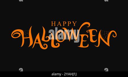 Happy Halloween Text. Halloween-Feier-Banner-Design. Vektorabbildung Stock Vektor