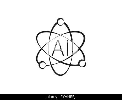 KI, künstliche Intelligenz. Vektorabbildung. Stock Vektor