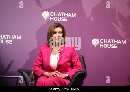 London, Großbritannien. Oktober 2024. Ehemalige Sprecherin des Repräsentantenhauses Nancy Pelosi im Chatham House Credit: Dominic Dudley/Alamy Live News Credit: Dominic Dudley/Alamy Live News Stockfoto