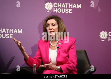 London, Großbritannien. Oktober 2024. Ehemalige Sprecherin des Repräsentantenhauses Nancy Pelosi im Chatham House Credit: Dominic Dudley/Alamy Live News Credit: Dominic Dudley/Alamy Live News Stockfoto