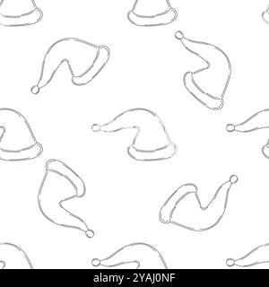 Weihnachtshintergrund. Neujahrshüte. Farbmuster in Handzeichnung. Kann für Gewebe verwendet werden Stock Vektor