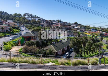 Ein malerischer Blick auf das Viertel Bo-Kaap in Kapstadt, Südafrika Stockfoto