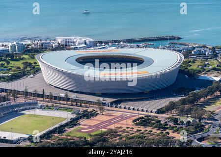 Blick auf das DHL-Stadion vom Signal Hill in Kapstadt, Südafrika Stockfoto