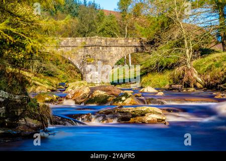 Der River Derwent bei Slippery Stones im Upper Derwent Valley im Peak District National Park, Großbritannien Stockfoto