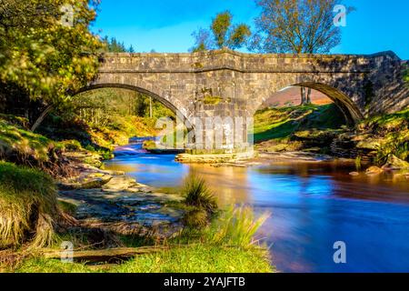 Der River Derwent bei Slippery Stones im Upper Derwent Valley im Peak District National Park, Großbritannien Stockfoto