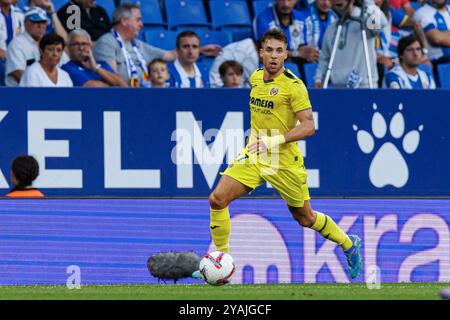 Barcelona, Spanien. September 2024. Kiko Femenia von (Villarreal CF) wurde während des LaLiga EA SPORTSPIELS zwischen RCD Espanyol de Barcelona und Villarreal CF im RCDE Stadium gesehen. Endergebnis: Espanyol 1-2 Villareal. Quelle: SOPA Images Limited/Alamy Live News Stockfoto