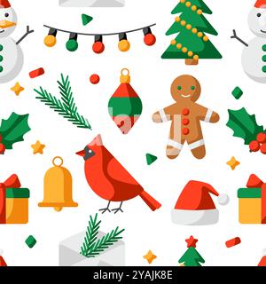 Frohe Weihnachten. Feiertagshintergrund im Cartoon-Stil. Stock Vektor