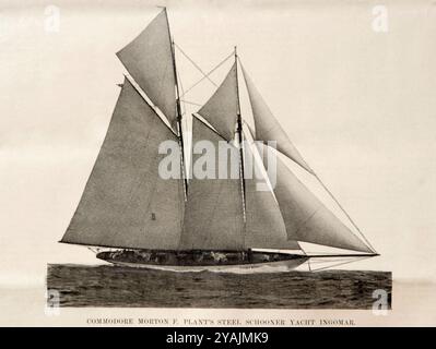 BILDER VON GESTERN - verwaltet von PPL FOTO AGENCYCirca 1904. Die Schonyacht INGOMAR, die Morton F. Plant gehört. Diese Yacht wurde gebaut und umgebaut Stockfoto