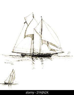 BILDER VON GESTERN - verwaltet von PPL PHOTO AGENCY - COPYRIGHT RESERVED1871 America's Cup: Die amerikanische Verteidigungsyacht COLUMBIA im Besitz von Franklin O Stockfoto