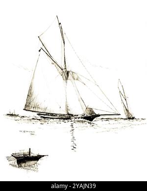 FOTOS VON GESTERN - verwaltet von PPL FOTOAGENTUR - COPYRIGHT RESERVED1887 America's Cup: James Bells Scottish America's Cup Challenge Yacht „THIS Stockfoto