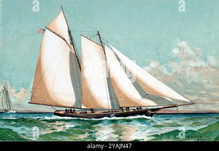 BILDER VON GESTERN - verwaltet von PPL PHOTO AGENCY - COPYRIGHT RESERVEDCirca 1851 America's Cup: The Schoner AMERICA as she appear when Enter f Stockfoto