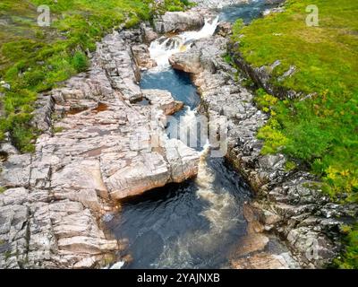 River Etive Falls, Glencoe National Park, Schottland Stockfoto