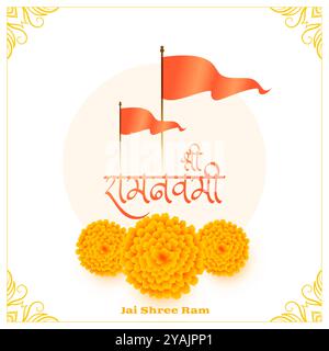 jai shree ram Navami diwas Segen Hintergrund Design Vektor Stock Vektor