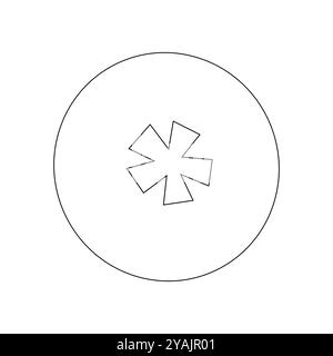 Einfache Mangostanfrucht-Skizze, minimalistische Umrisse von Mangostanfrucht, ganze Früchte und andere Hälfte. Ideal für Illustrationen und Lehrmaterialien Stock Vektor