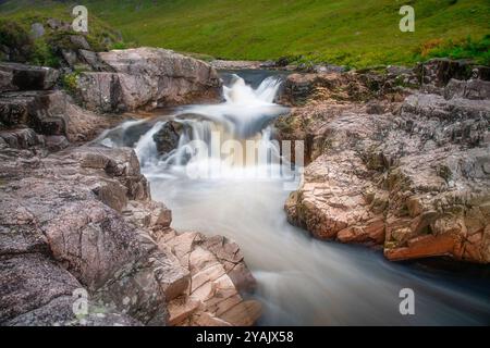 River Etive Falls, Glencoe National Park, Schottland Stockfoto
