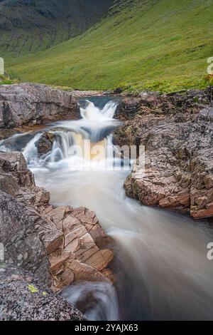 River Etive Falls, Glencoe National Park, Schottland Stockfoto