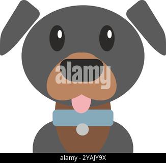 Abbildung Symbol Gesicht flach Design eines Hundegesichts. Grafisches Element-Design des Bildes Stockfoto