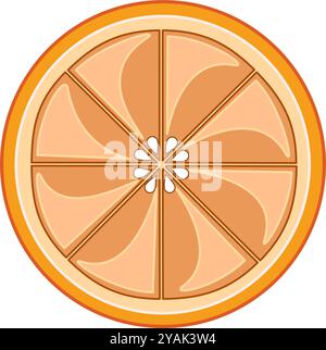 Grapefruit-Fruchtscheibe Illustration. Flache Vektorillustration der Grapefruit-Zitrusscheibe Stock Vektor