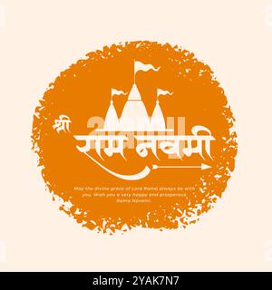 hinduistische religiöse shree ram Navami diwas Hintergrund Design Vektor Stock Vektor