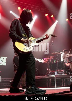 Mayday Parade während ihres Konzerts im Club Sant Jordi, Barcelona, Spanien. Foto von Mariano Anton. Stockfoto