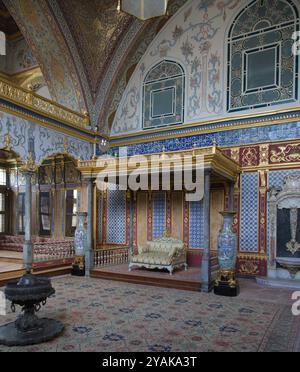 Türkiye, Türkei, Istanbul, Topkapi-Palast, Harem, Der Kaisersaal, Stockfoto