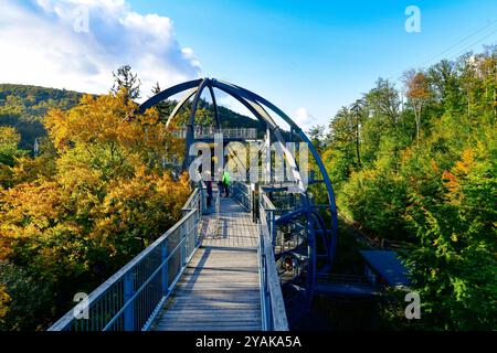 Baumwipfelpfad Bad Harzburg Blick am 11. Oktober 2024 auf dem Baumwipfelpfad Bad Harzburg im Harz. Bad Harzburg Niedersachsen Deutschland  JK19487 *** Baumwipfelweg Bad Harzburg Blick am 11. Oktober 2024 auf dem Baumwipfelweg Bad Harzburg im Harz Bad Harzburg Niedersachsen Deutschland JK19487 Stockfoto