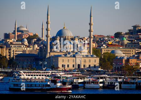 Türkiye, Türkei, Istanbul, Skyline, Moscheen, Goldenes Horn, Stockfoto