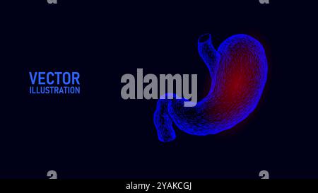 Eine durchgehende Linie kunst anatomischen menschlichen Magen Silhouette. Gesunde Medizin Konzept Design Welt Verdauung Tag einer Skizze Maßbild Stock Vektor