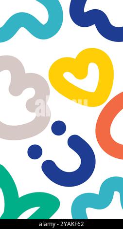 Abstrakte organische Formen Hintergrund. Vertikales Format für soziale Medien. Vektorillustration, flache Ausführung Stock Vektor