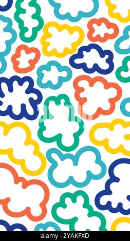 Abstrakte organische Formen Hintergrund. Vertikales Format für soziale Medien. Vektorillustration, flache Ausführung Stock Vektor