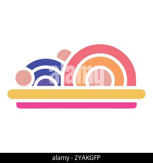 Global Cuisine einzigartiges Logo Design weißer Hintergrund Farbe Illustration Kunst Stock Vektor