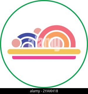 Global Cuisine einzigartiges Logo Design weißer Hintergrund Farbe Illustration Kunst Stock Vektor