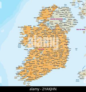 Einfache politische Landkarte Irlands Stock Vektor