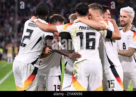 München, Deutschland. Oktober 2024. Fußball, Nationalliga A, Deutschland - Niederlande, Gruppenphase, Gruppe 3, Spieltag 4, Allianz Arena, die deutsche Mannschaft feiert das 1:0. Quelle: Sven Hoppe/dpa/Alamy Live News Stockfoto