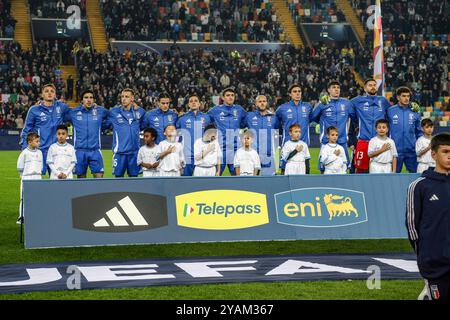 Udine, Italien. Oktober 2024. Team (Italien) beim Spiel der UEFA Nations League 2024 2025 zwischen Italien 4-1 Israel im Friaul-Stadion am 14. Oktober 2024 in Udine, Italien. Kredit: Maurizio Borsari/AFLO/Alamy Live News Kredit: Aflo Co. Ltd./Alamy Live News Stockfoto