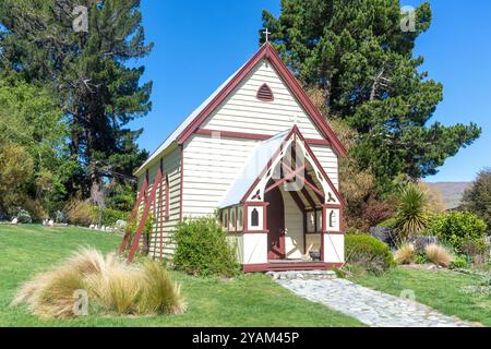 Historische St. Patrick's Church (1872), State Highway 8, Burkes Pass, Canterbury, Neuseeland Stockfoto