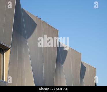 Ein modernes Gebäude, zeitgenössische Architektur, blauer Himmel, Frederiksberg Universität, Kopenhagen, Dänemark, Europa Stockfoto
