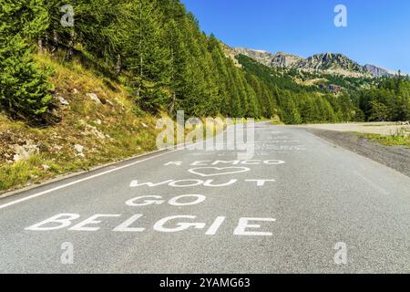 Straße zum Skigebiet Isola 2000, Departement Alpes-Maritimes, Frankreich, Alpen, Europa Stockfoto