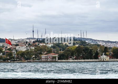 Blick auf Istanbul vom Bosporus, Türkei, Asien Stockfoto