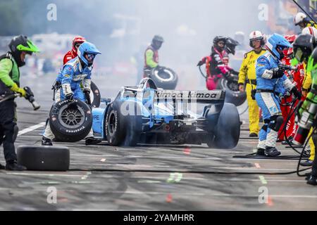 INDYCAR Series-Fahrer DEVLIN DeFRANCESCO (29) aus Toronto, Kanada, bringt sein Auto während des Grand Prix von Portland Bitnile.com in Port zum Einsatz Stockfoto