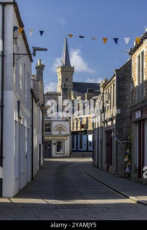 Zentrum von Stromness, historische Gebäude am Hafen, Stromness, Festland, Orkney, Schottland, Großbritannien Stockfoto