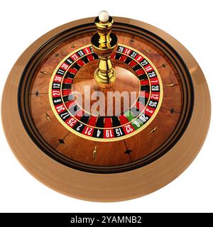 Roulette, ein dreidimensionales Programm, auf weißem Hintergrund Stockfoto